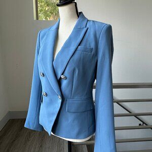 NWT Veronica Beard Gail Dickey Double-Breasted Crepe Jacket Blue / Size 6
